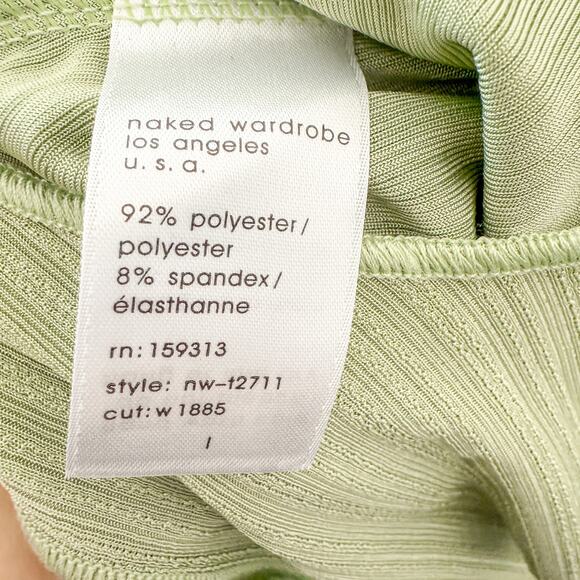 NWOT Naked Wardrobe Take It To The Top Tank In Green Size Large - Picture 6 of 6